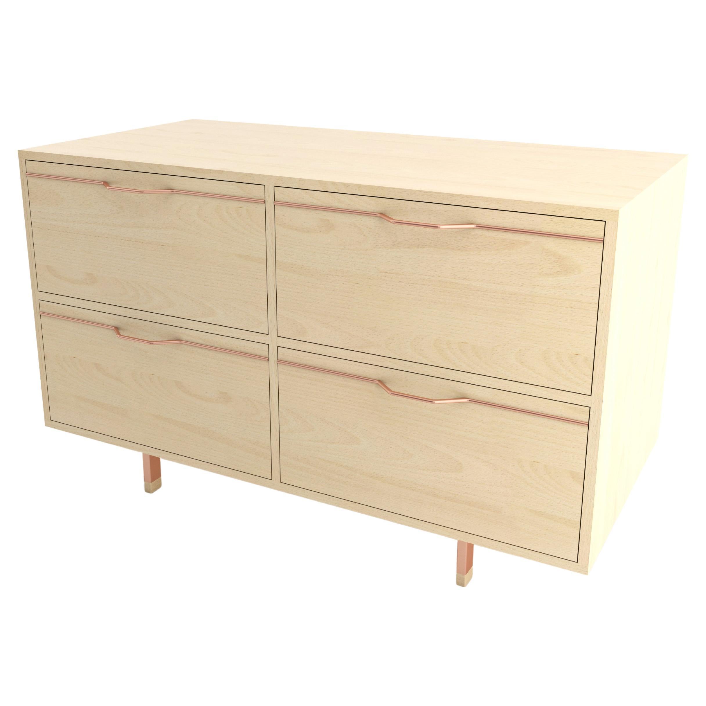 Chapman Small Storage Dresser Cabinet Maple Rose Copper For Sale