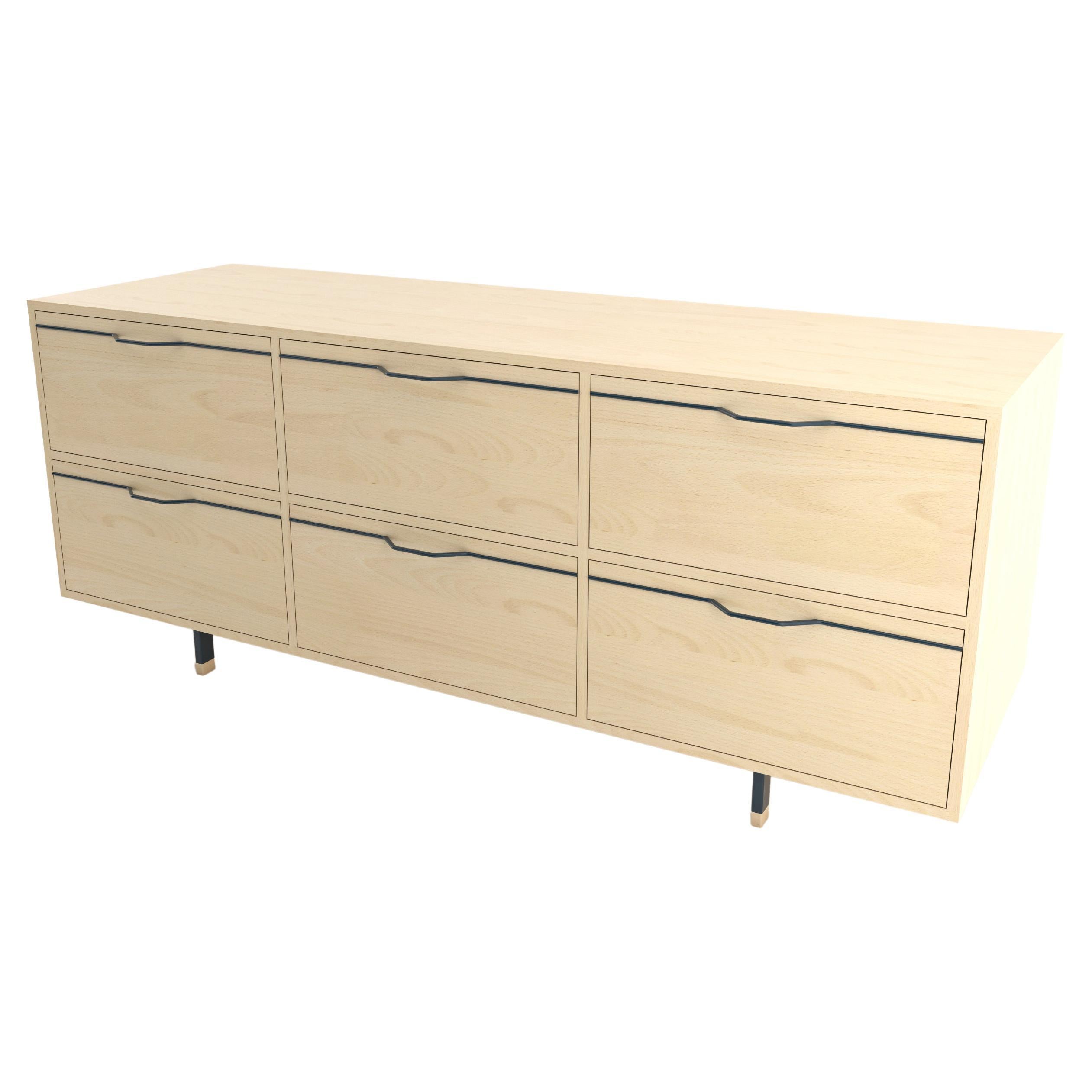 Chapman Storage Dresser, Credenza Maple Navy For Sale