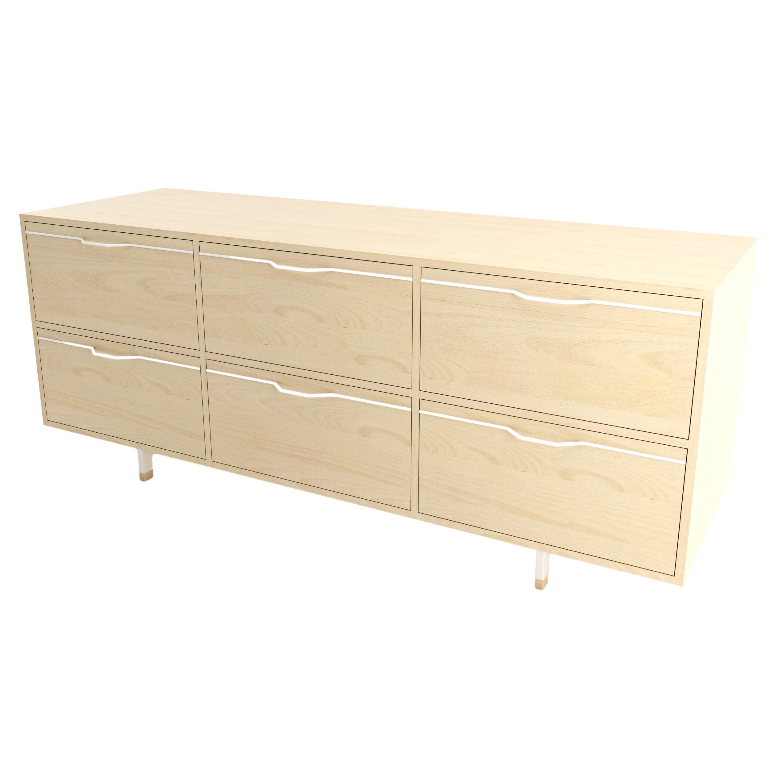 Chapman Storage Dresser, Credenza Maple White For Sale