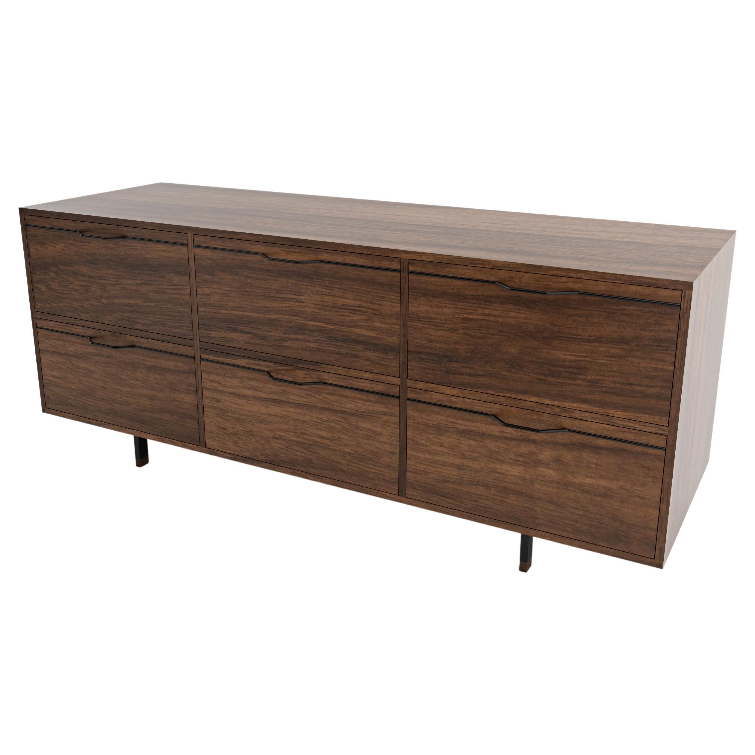 Chapman Storage Dresser, Credenza Walnut Black For Sale