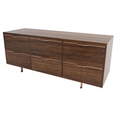 Chapman Storage Dresser, Credenza Walnut Rose Copper