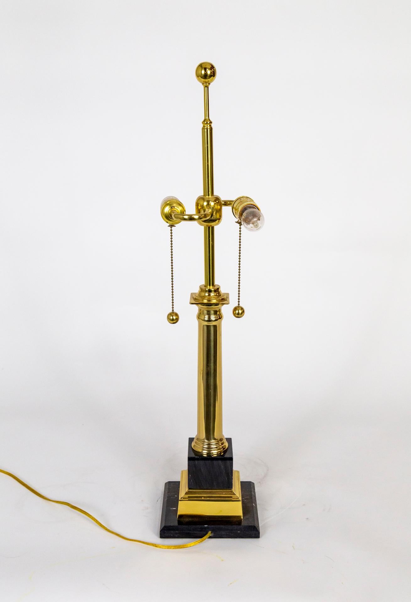 Chapman Style Black Marble & Brass Empire Lamp 1
