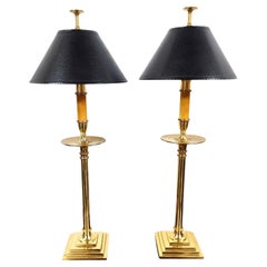 Chapman Lampade da tavolo Coppia di candelieri in ottone