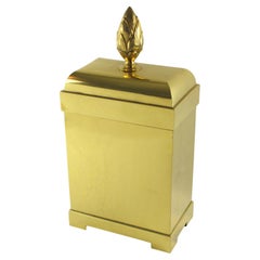 Chapman Tall Brass Magazine Storage Lidded Box, 1980s
