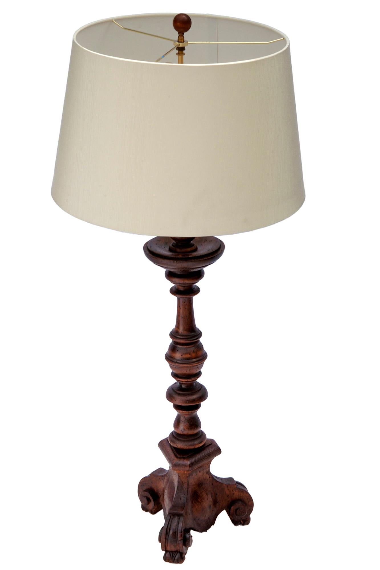Rustic Chapman Wood Lamp For Sale