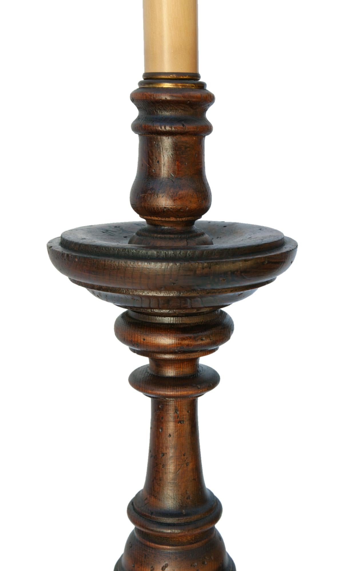 Brass Chapman Wood Lamp For Sale