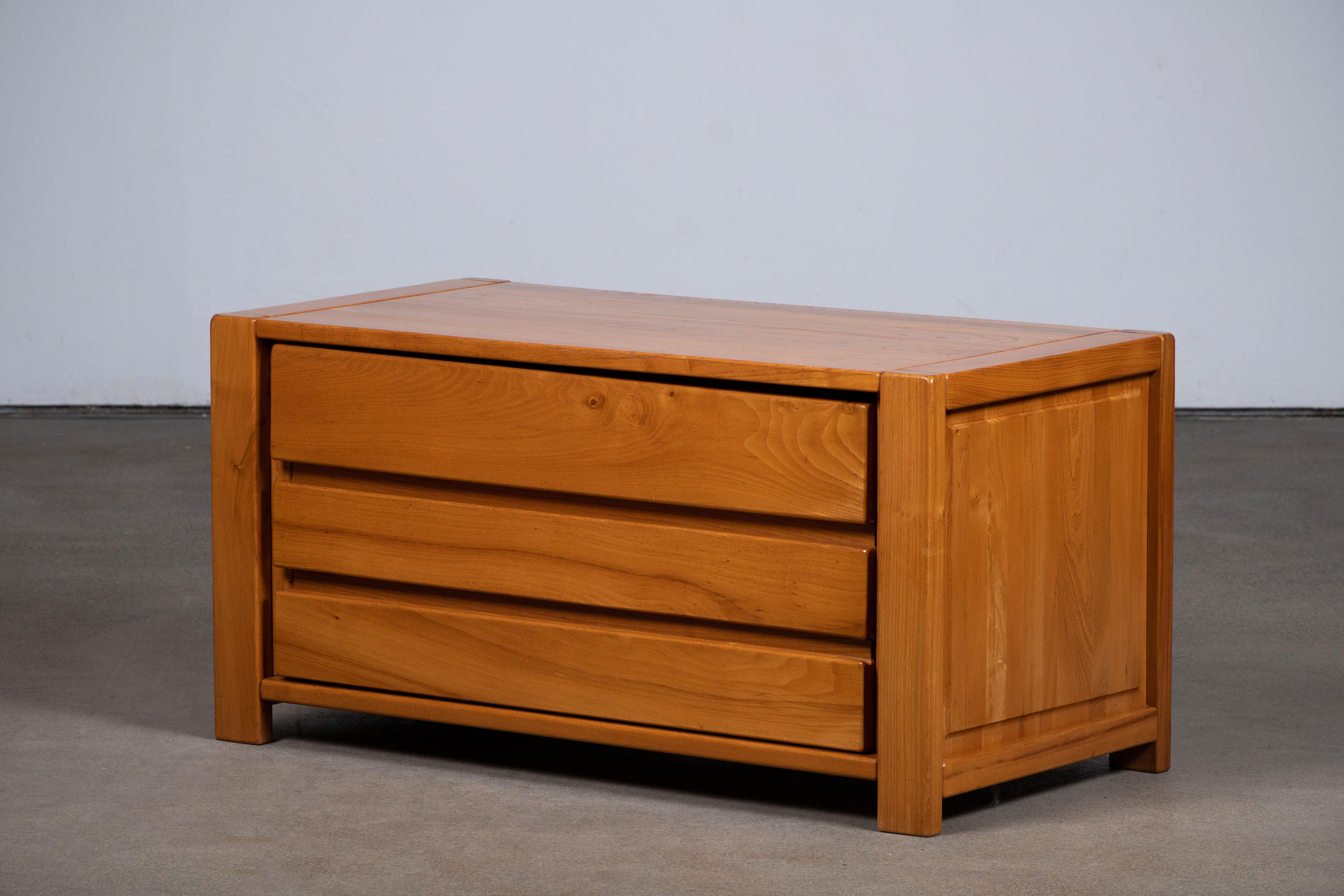 Chapo Insp Sideboard in Solid Elm, France, 1970s For Sale 1