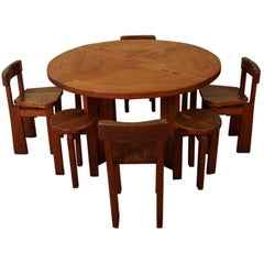 Chapo Style Solid Elm 50s Dining Set