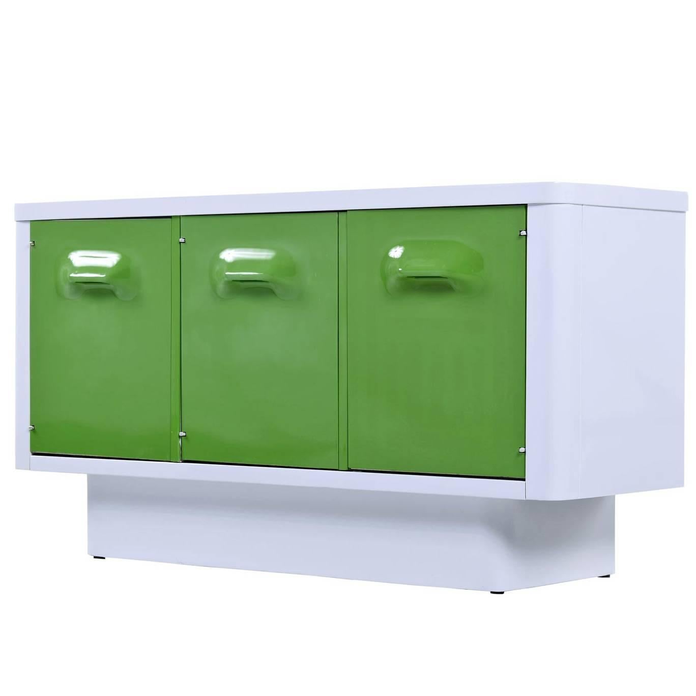 Chapter One by Broyhill Molded Plastic Green Front Sideboard Credenza, 1970s