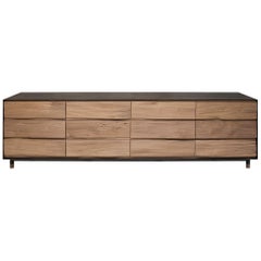 Split Walnut Dresser with Brown Patinated Steel by Chapter & Verse