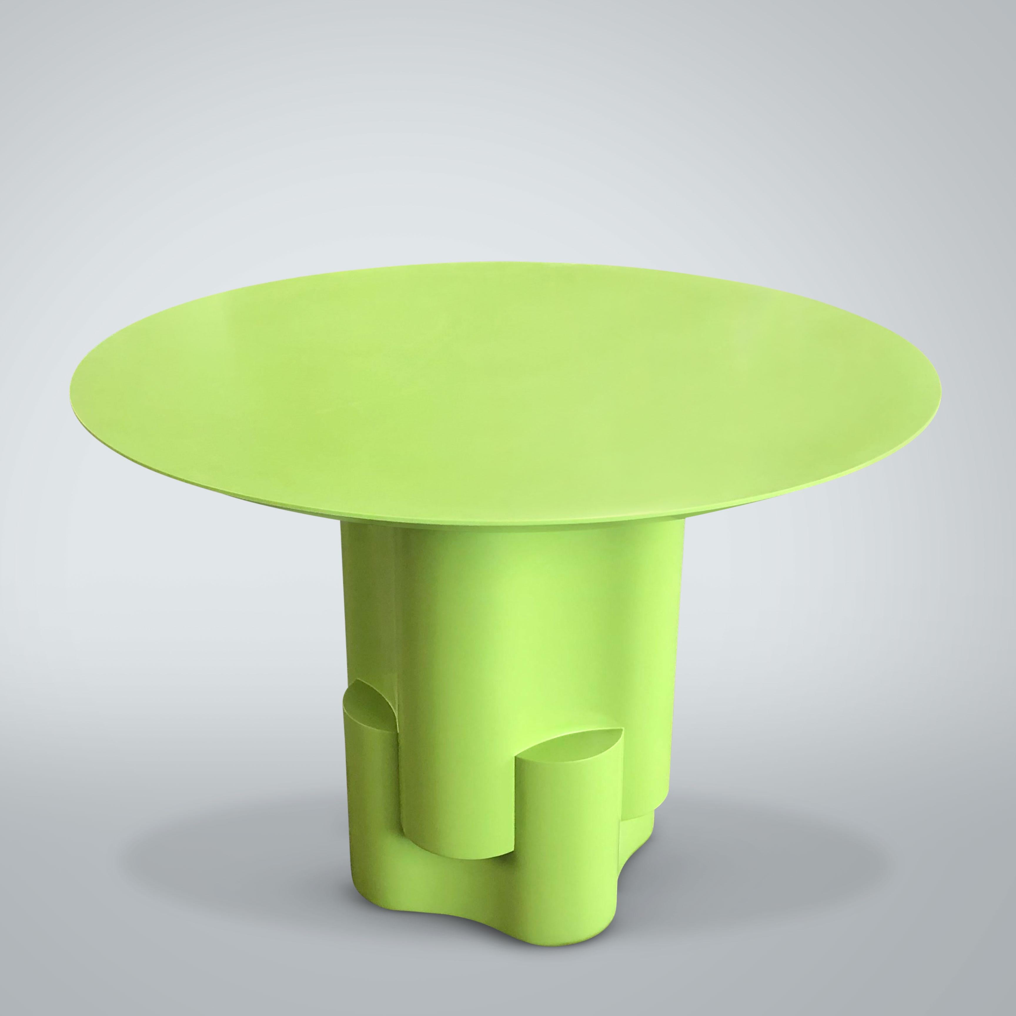 Modern Chapter & Verse Tsugime Green Lacquered Pedestal Table