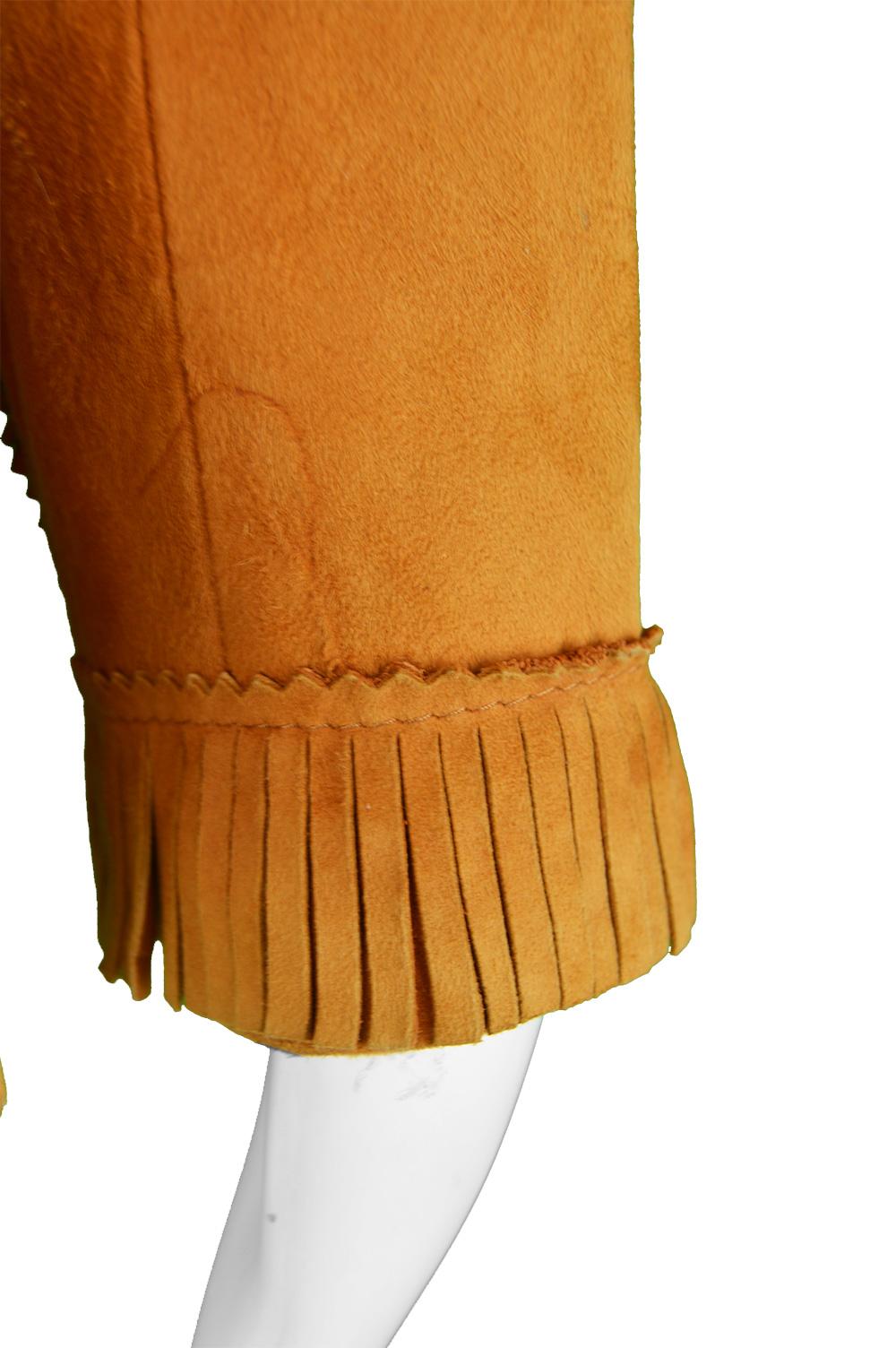 Char Santa Fe Vintage Women's Hippie Brown Suede Fringe Shirt, 1980s  In Excellent Condition For Sale In Doncaster, South Yorkshire