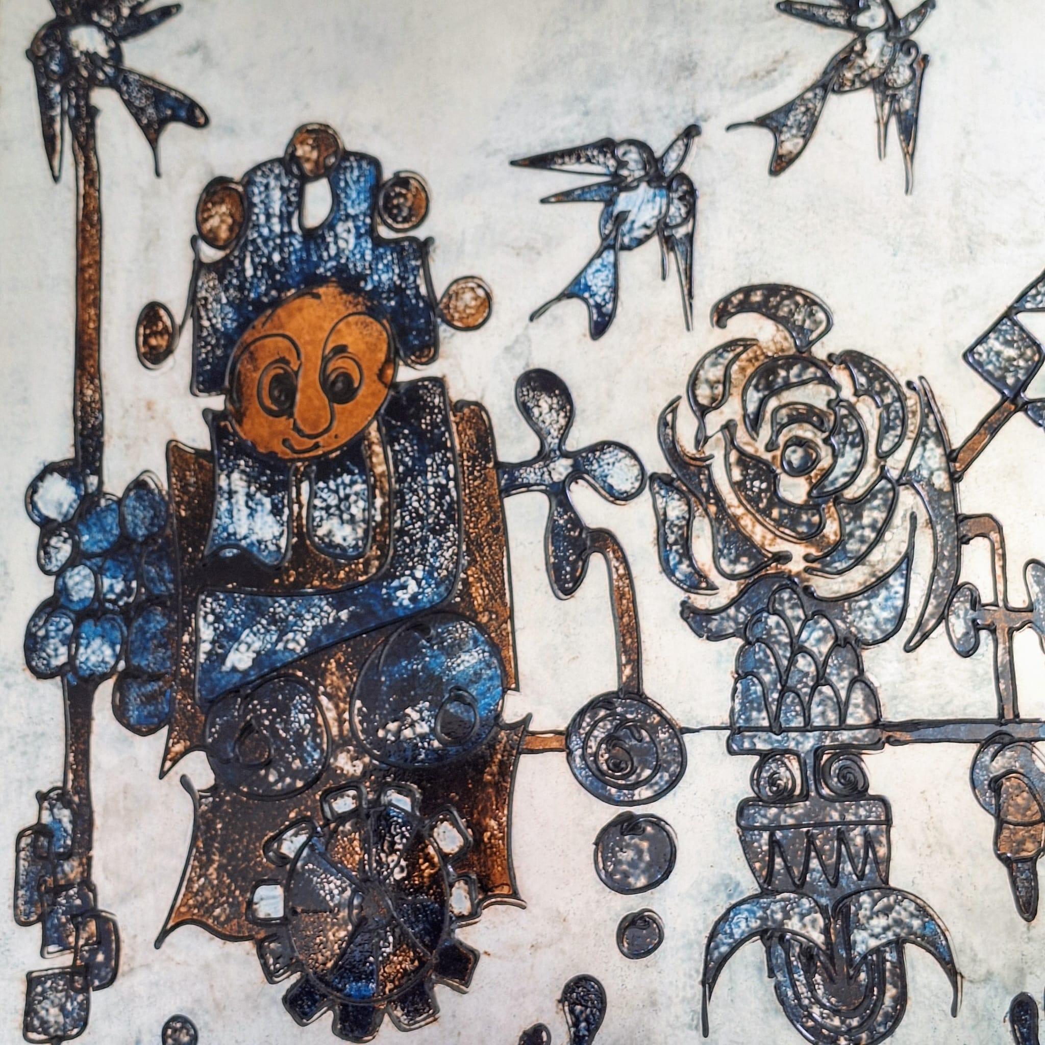 Character on a wheel, ornamental art by Herman Schoemaker In Good Condition For Sale In MIJDRECHT, NL