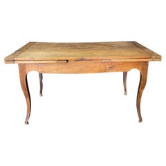 Used Character Rich 19th Century French Farmhouse Extendable Oak Dining Table