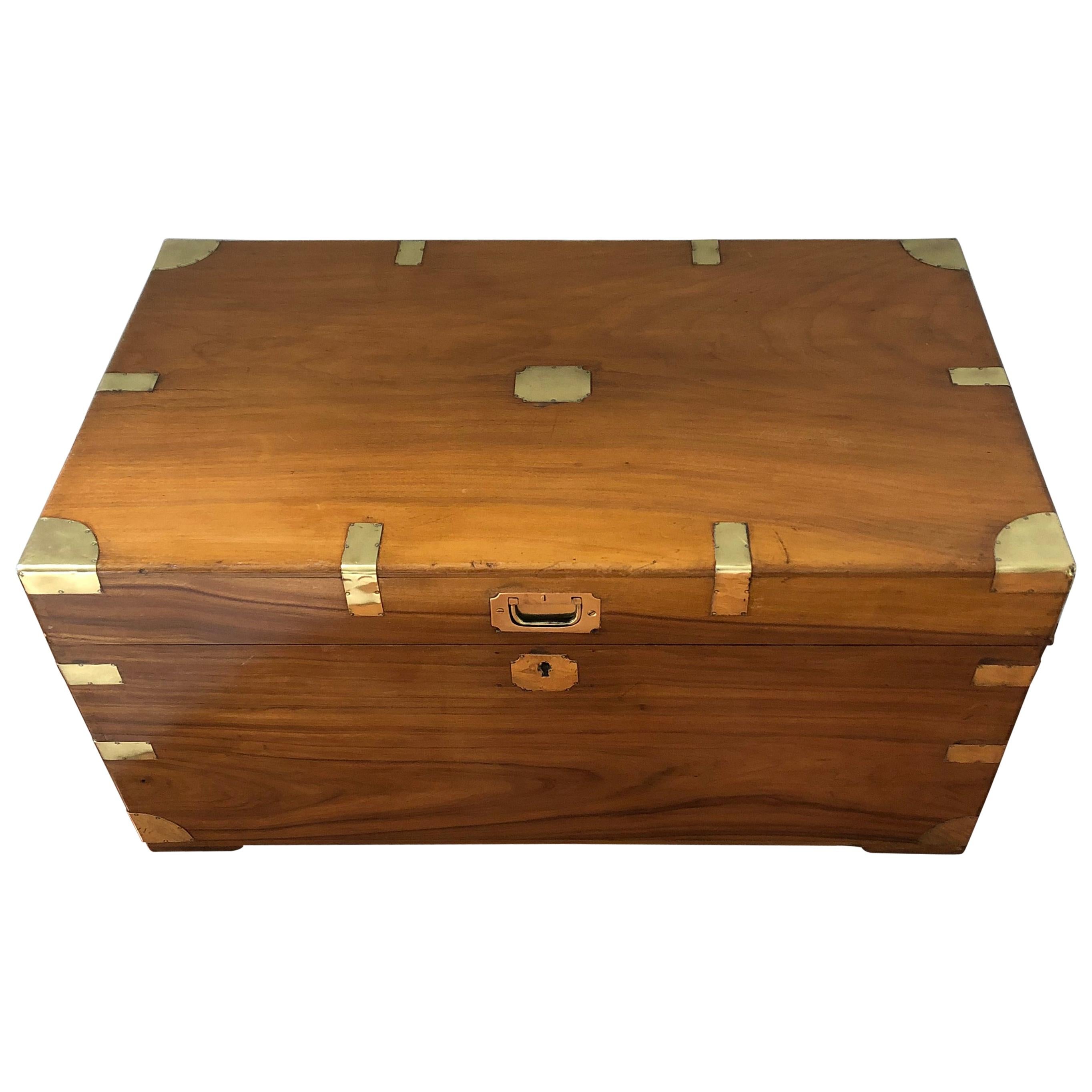 Character Rich Campaign Trunk with Original Brass and Camphor Interior