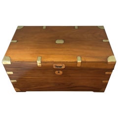 Antique Character Rich Campaign Trunk with Original Brass and Camphor Interior