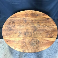 Character Rich Elm Antique Drop Leaf Round Dining Table