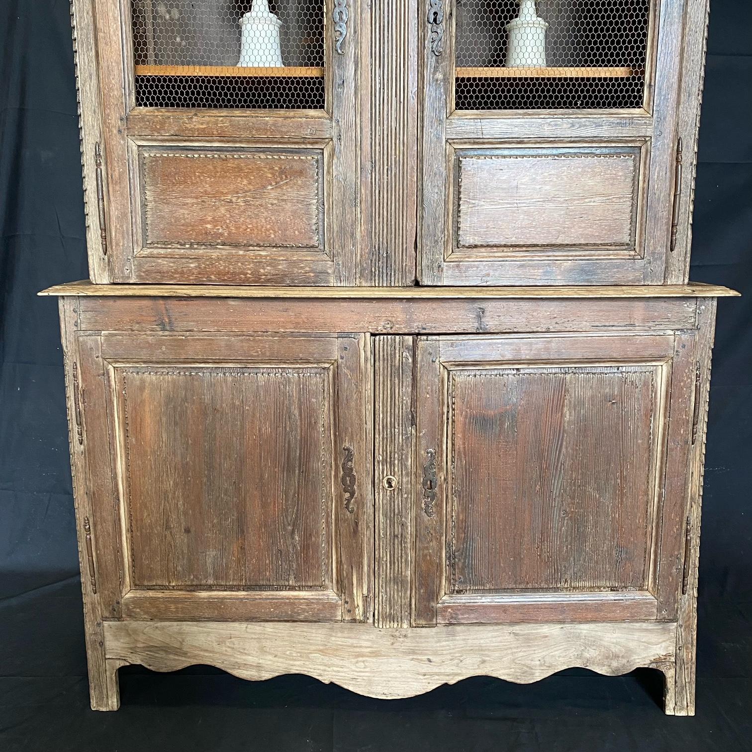 Character Rich French 19th Century Tall Carved Wood Cabinet Bookcase 4