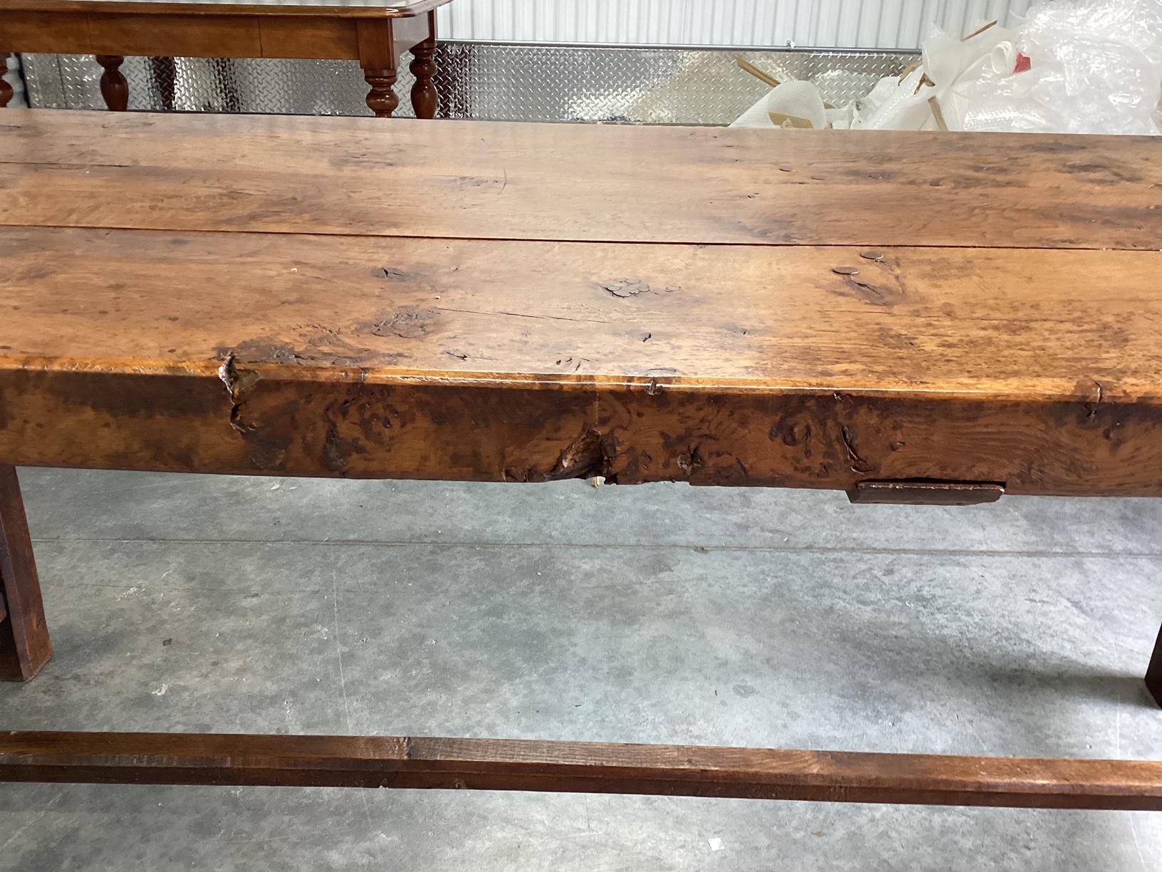 Character Rich Knotty Elm French Farm Table 3