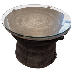 Character Rich Tribal Southeast Asian Bronze Rain Drum Table