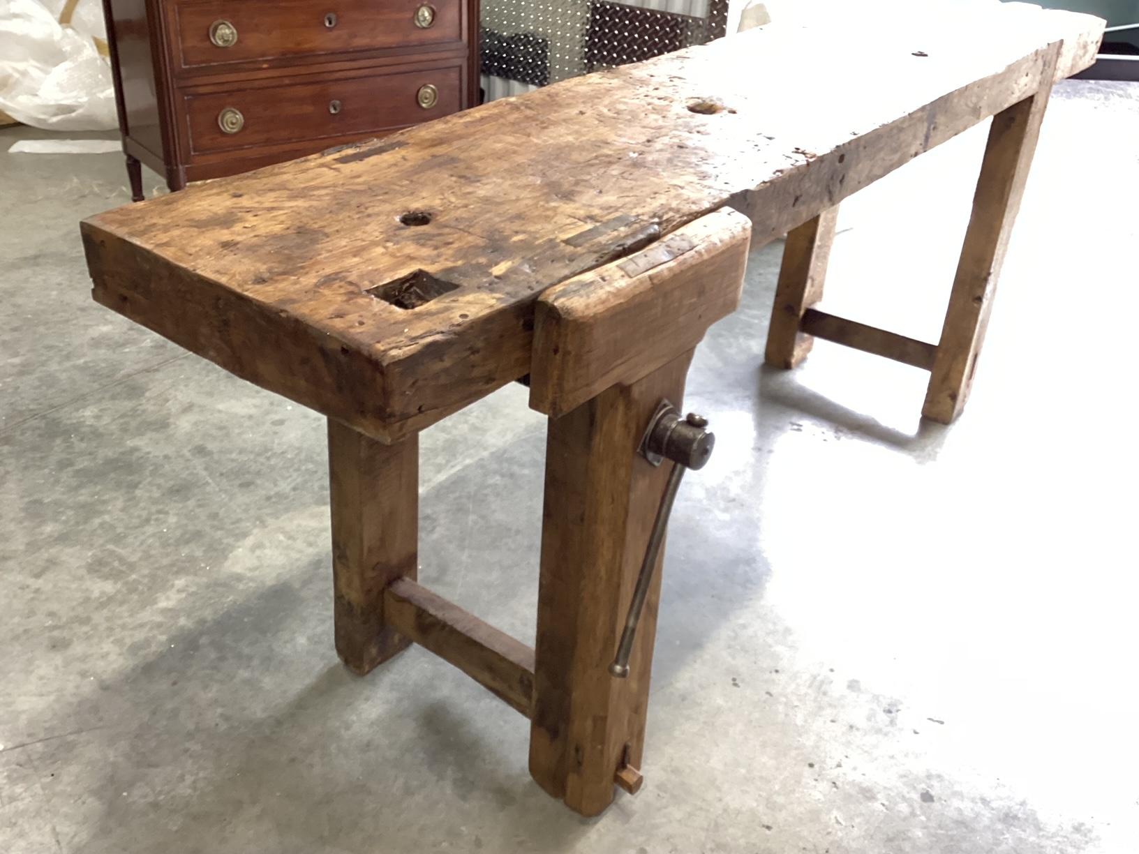 Character Rich Versatile Rustic French Antique Work Bench Table Console 5