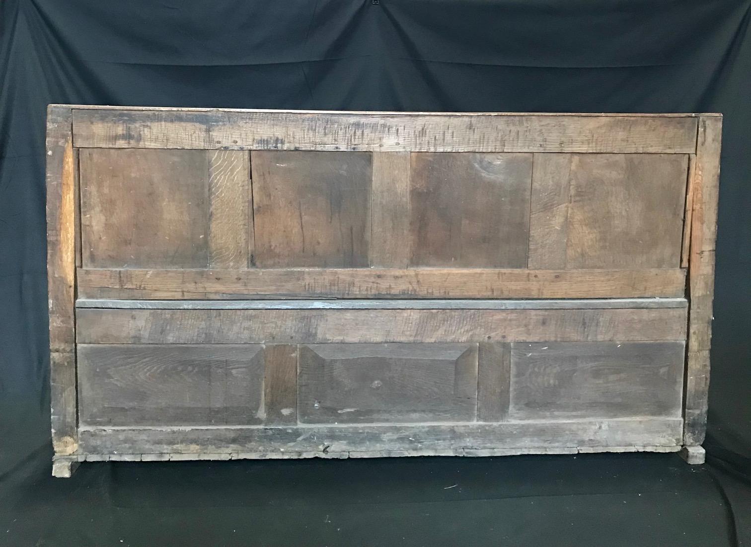 English Character Rich Very Early British Mudroom Bench with Storage under Seat
