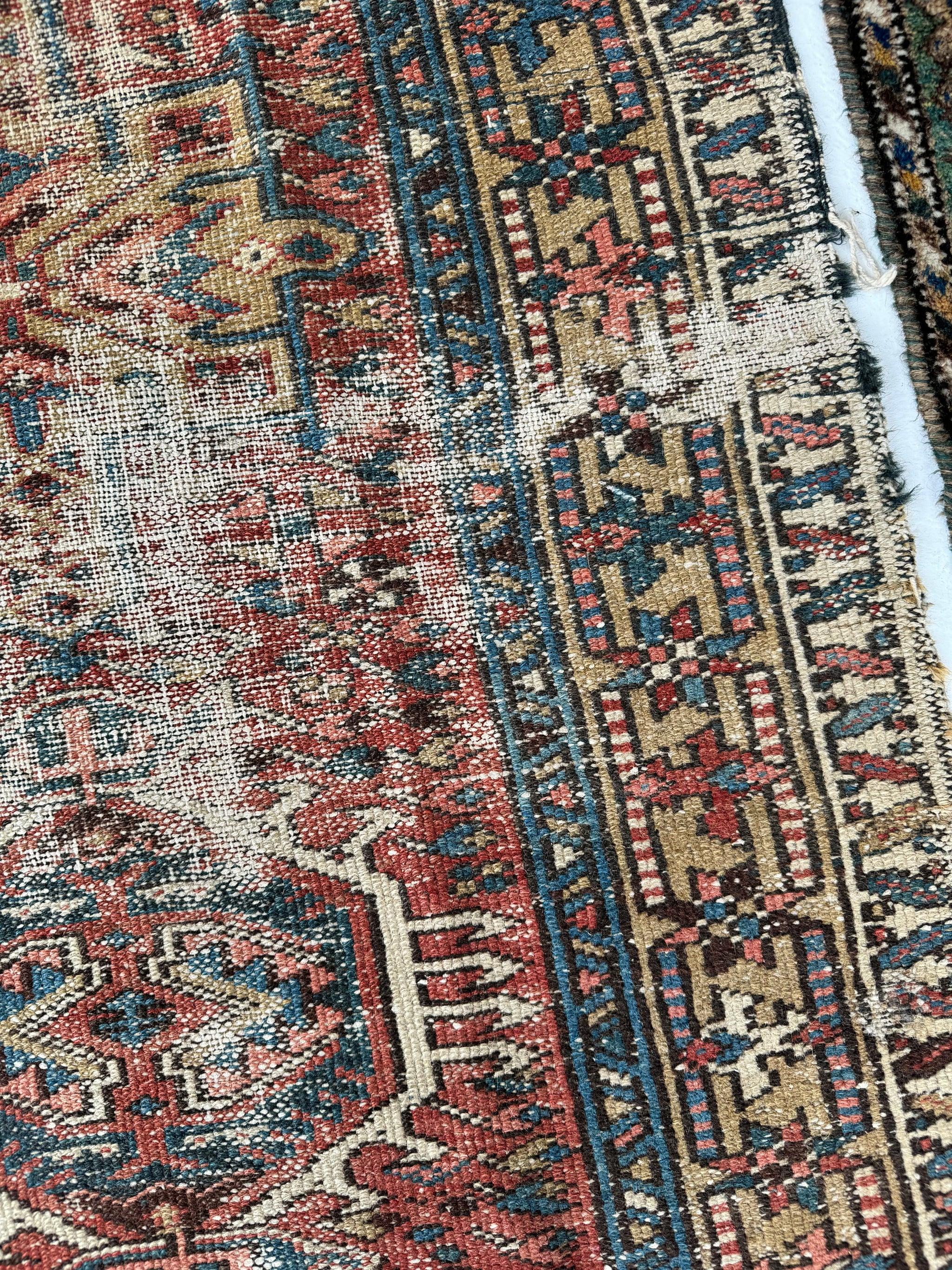 Hand-Knotted Character-Rich Vintage Persian Karaja Runner, c. 1930-40's For Sale