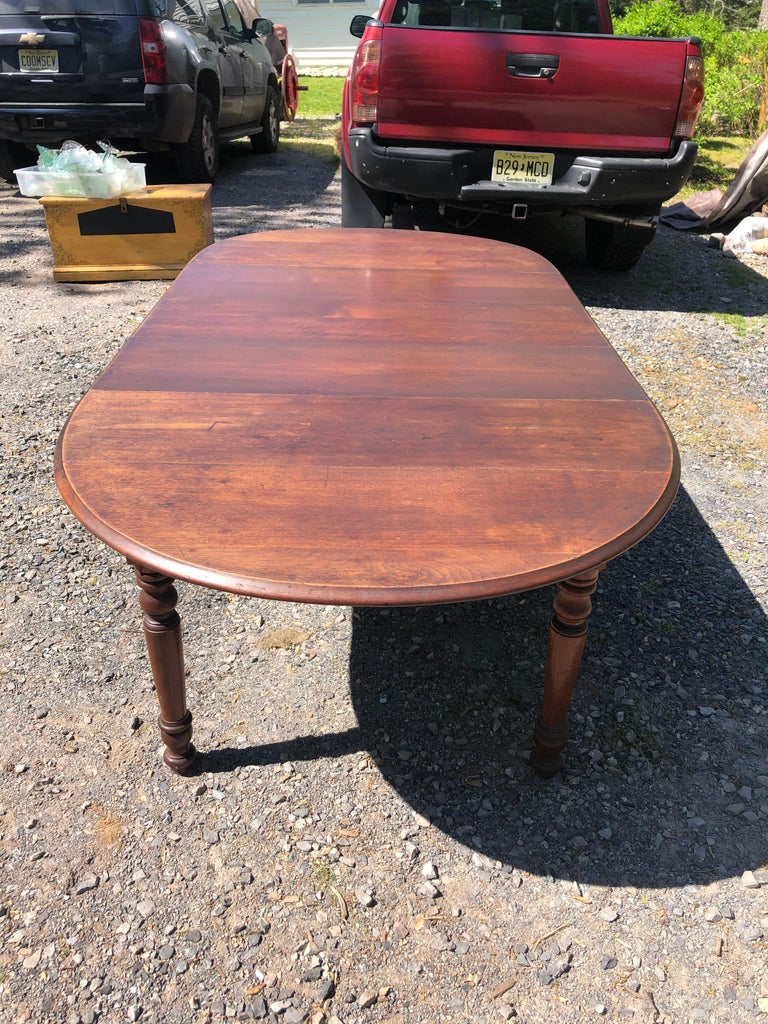 Character Rich Vintage Wooden Drop Leaf Dining Table with 3 Shapes at