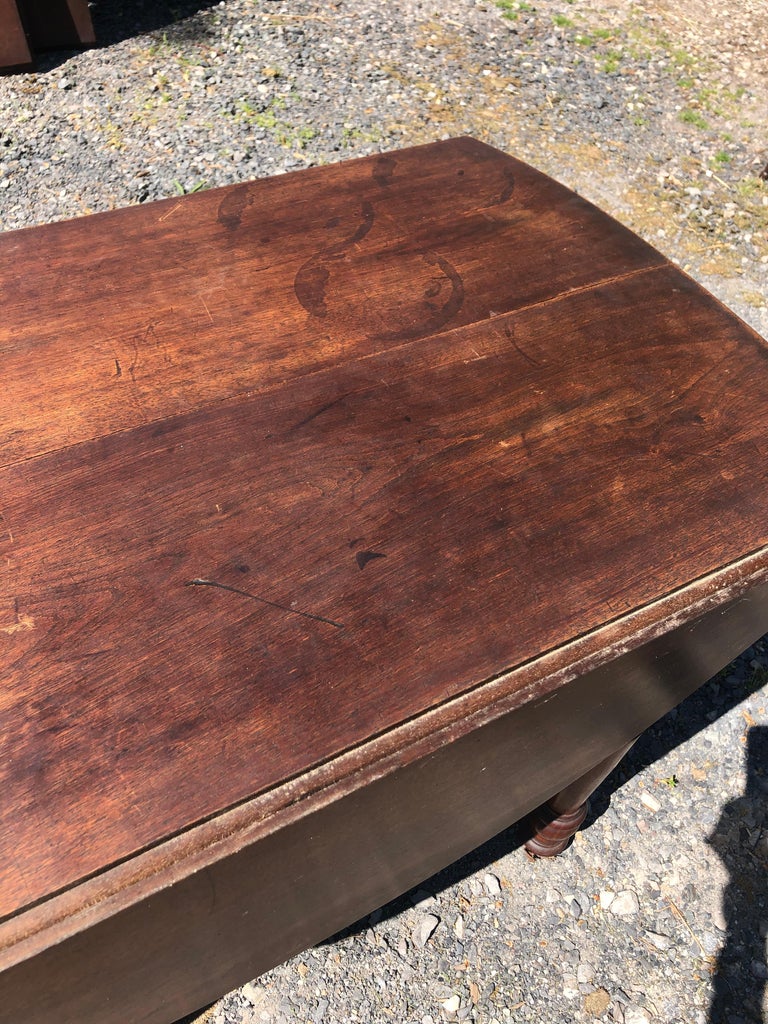 Character Rich Vintage Wooden Drop Leaf Dining Table with 3 Shapes at