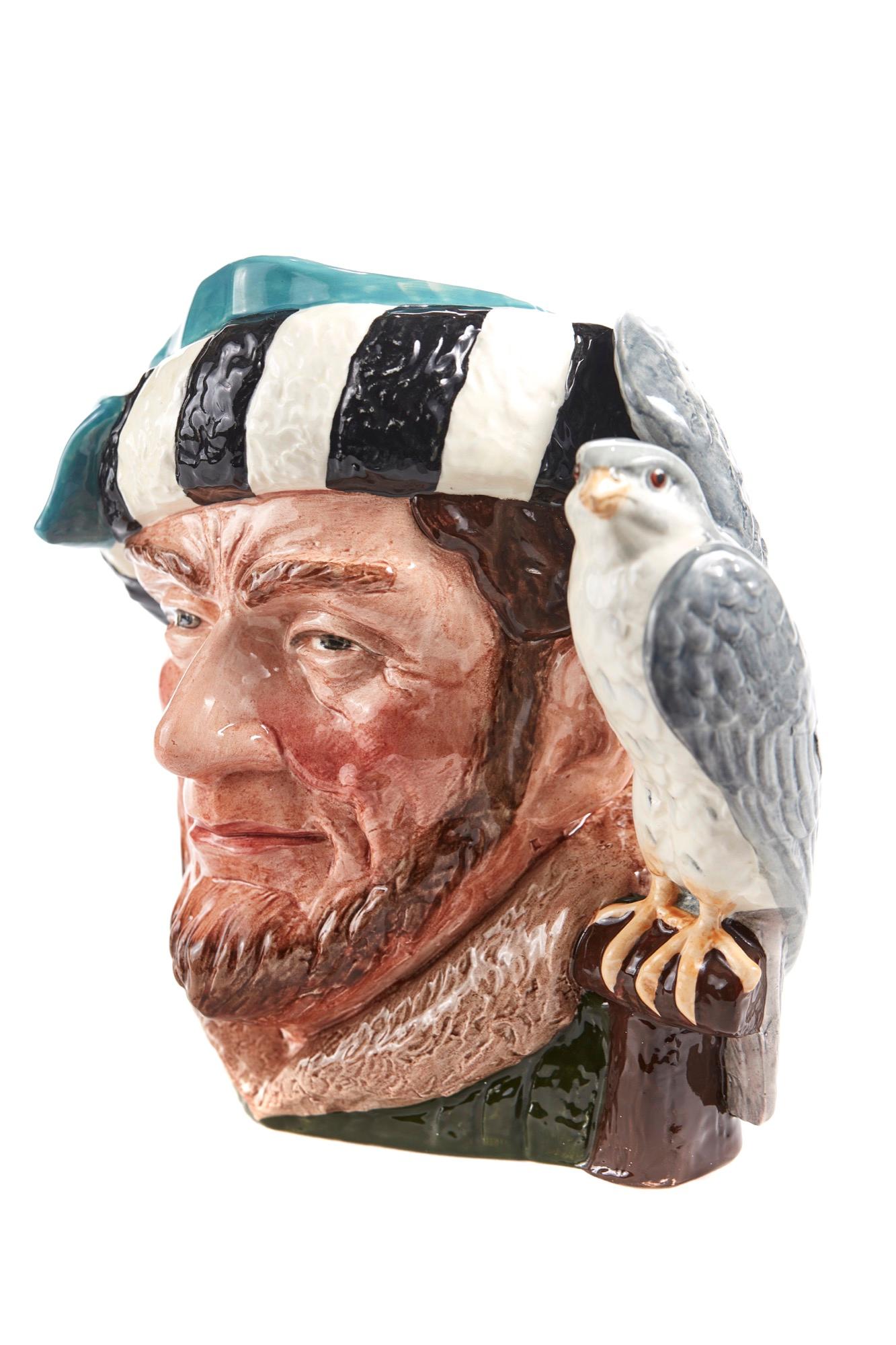Offered is this Character 'The Falconer' Toby jug by Royal Doulton.
Lovely falcon detail to the handle.


  