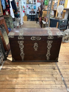 Characterful 18th Century German Dome Top Oak Dowry Chest
