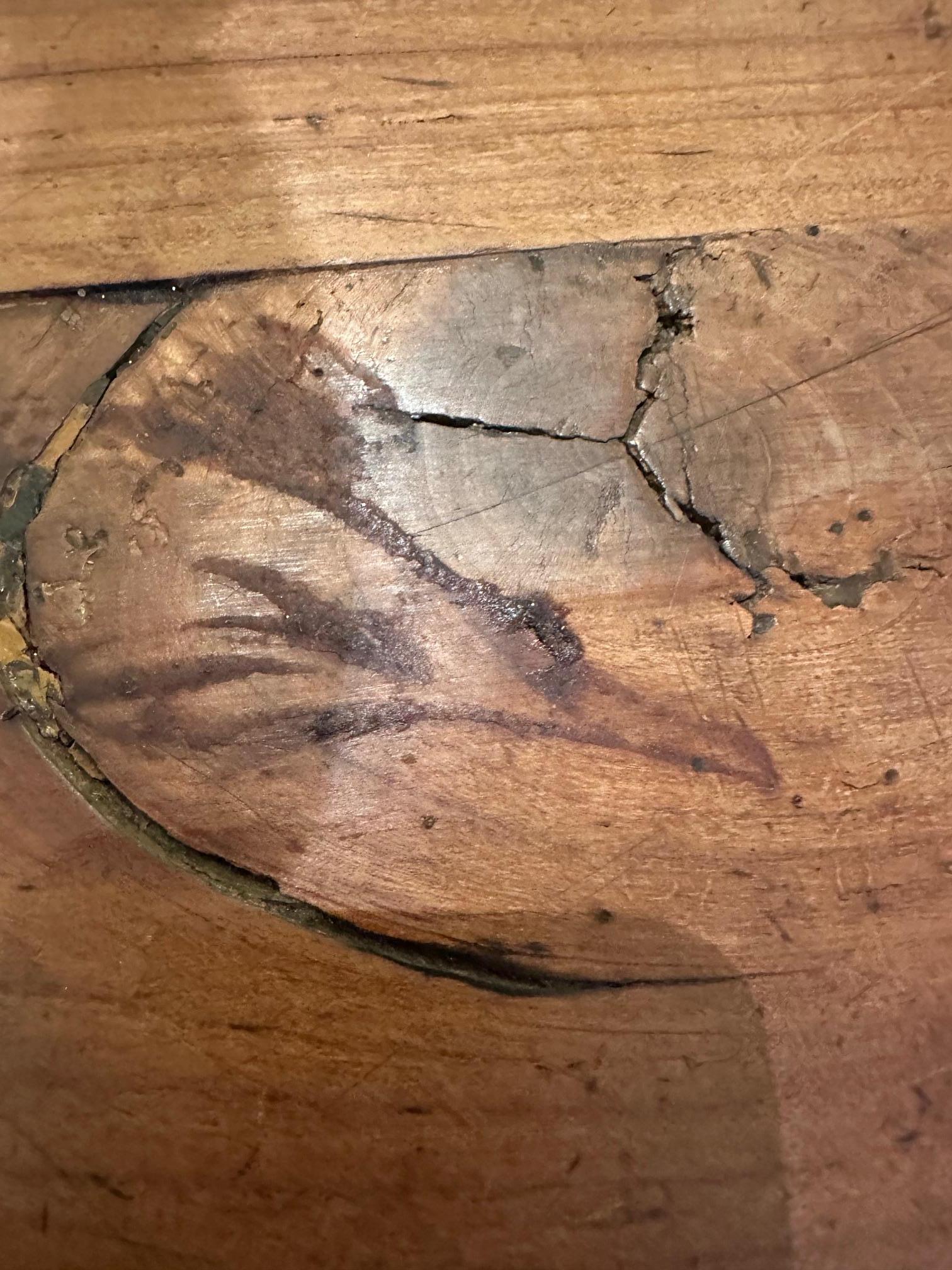 Characterful Antique French Oak Farm Table with Breadboards For Sale 12