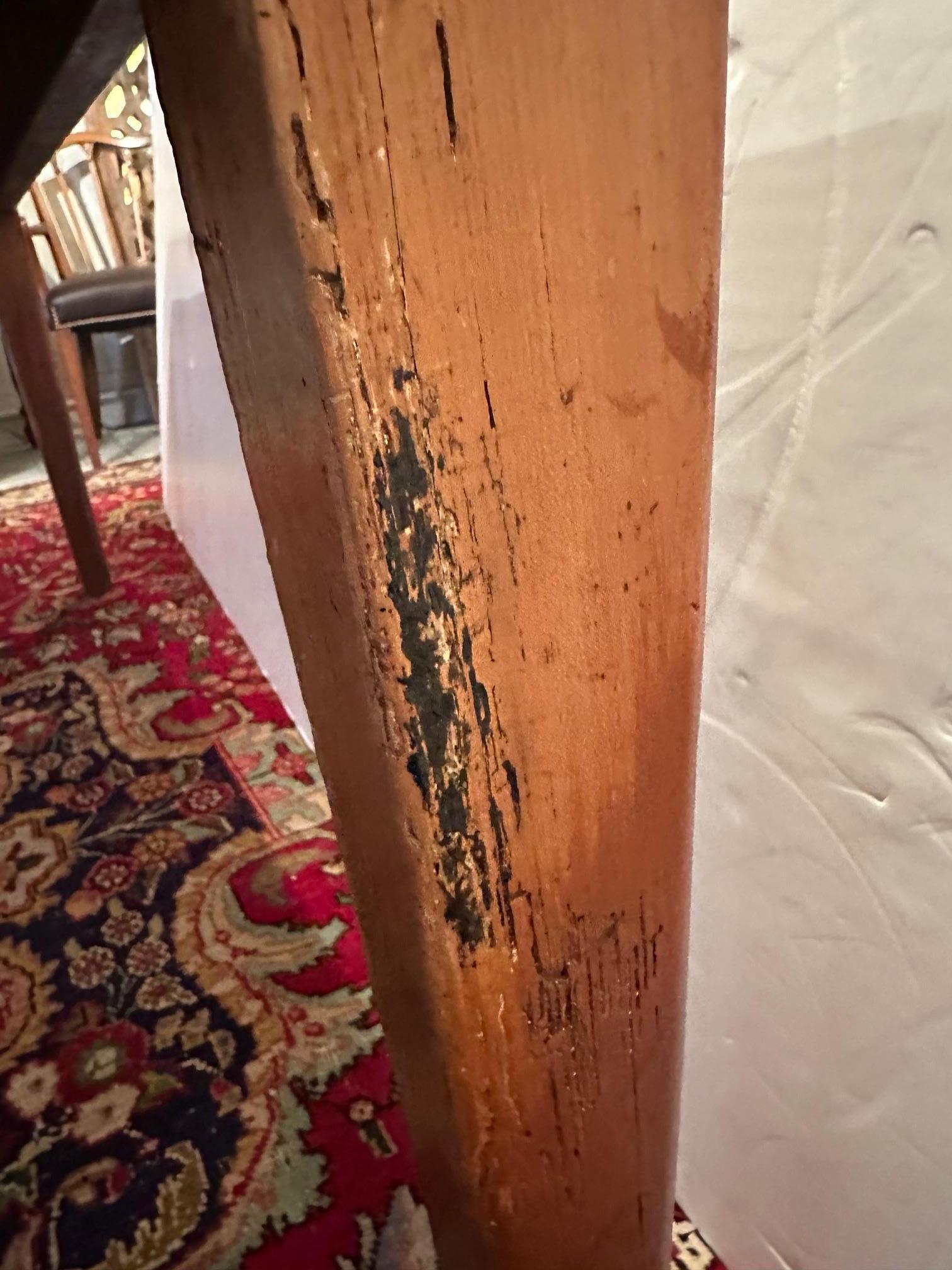 Characterful Antique French Oak Farm Table with Breadboards For Sale 15