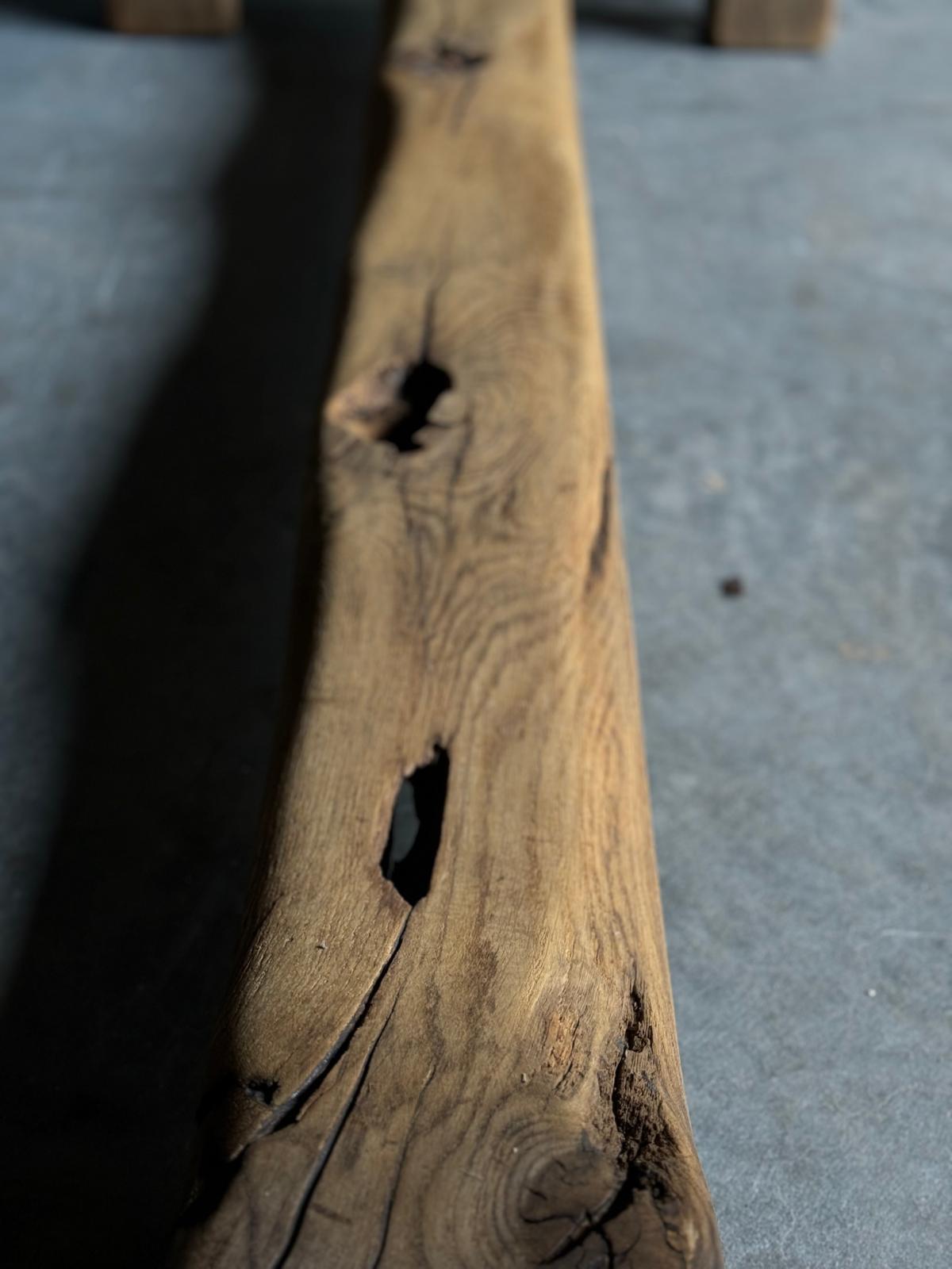 20th Century Characterful Bleached Oak Farmhouse Dining Table For Sale