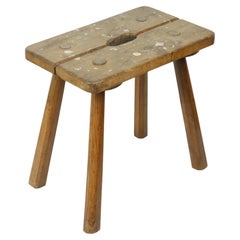 Charaktervoller Milchhocker Massivholzhocker Rustikal