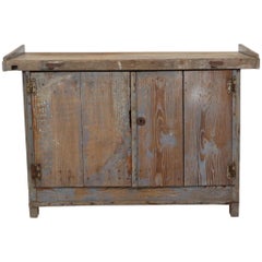Etabli Bleu Ancien Buffet Unique 124cm