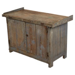 Etabli Bleu Ancien Buffet Unique 124cm