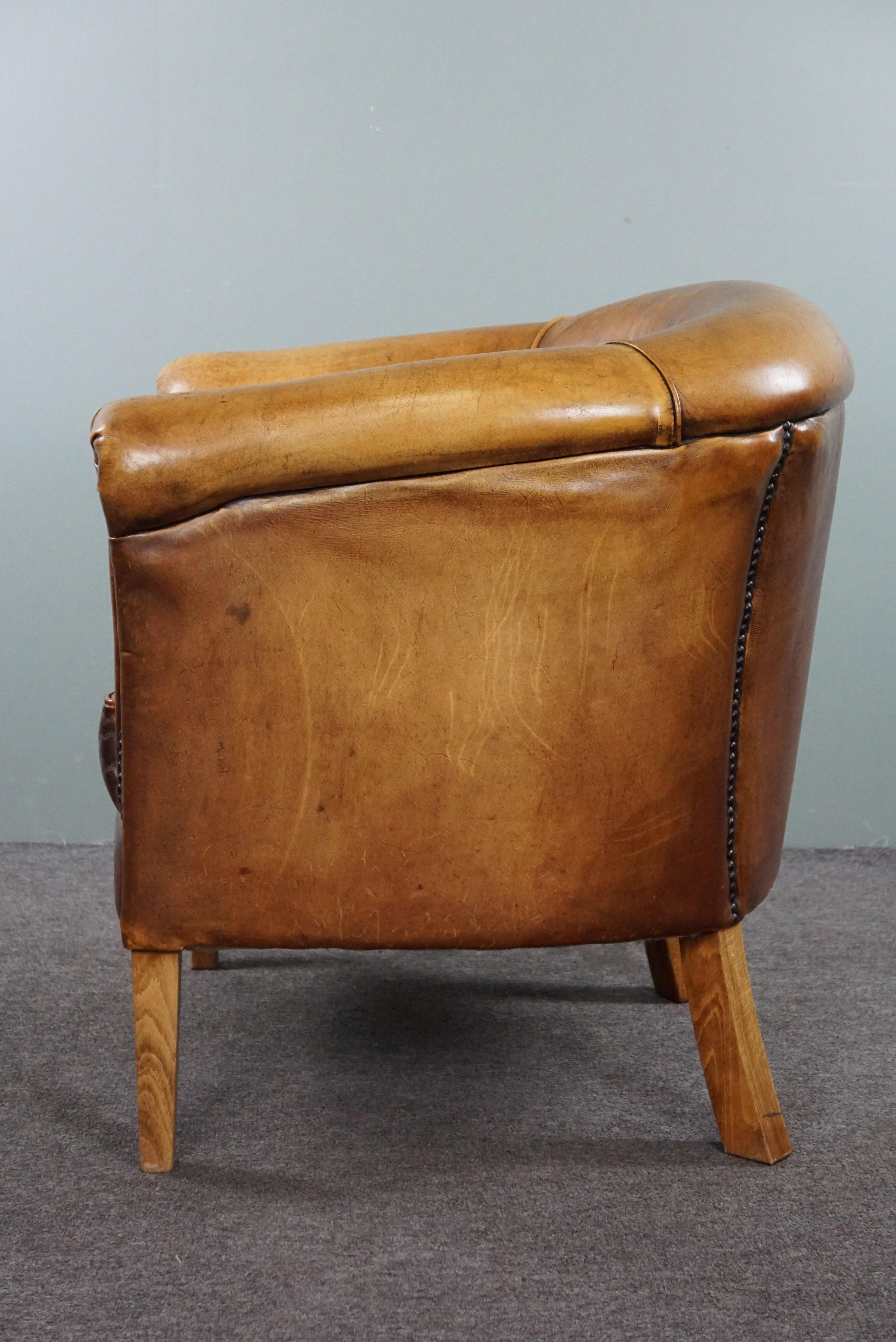 Cowhide Characteristic club chair made of cowhide leather For Sale