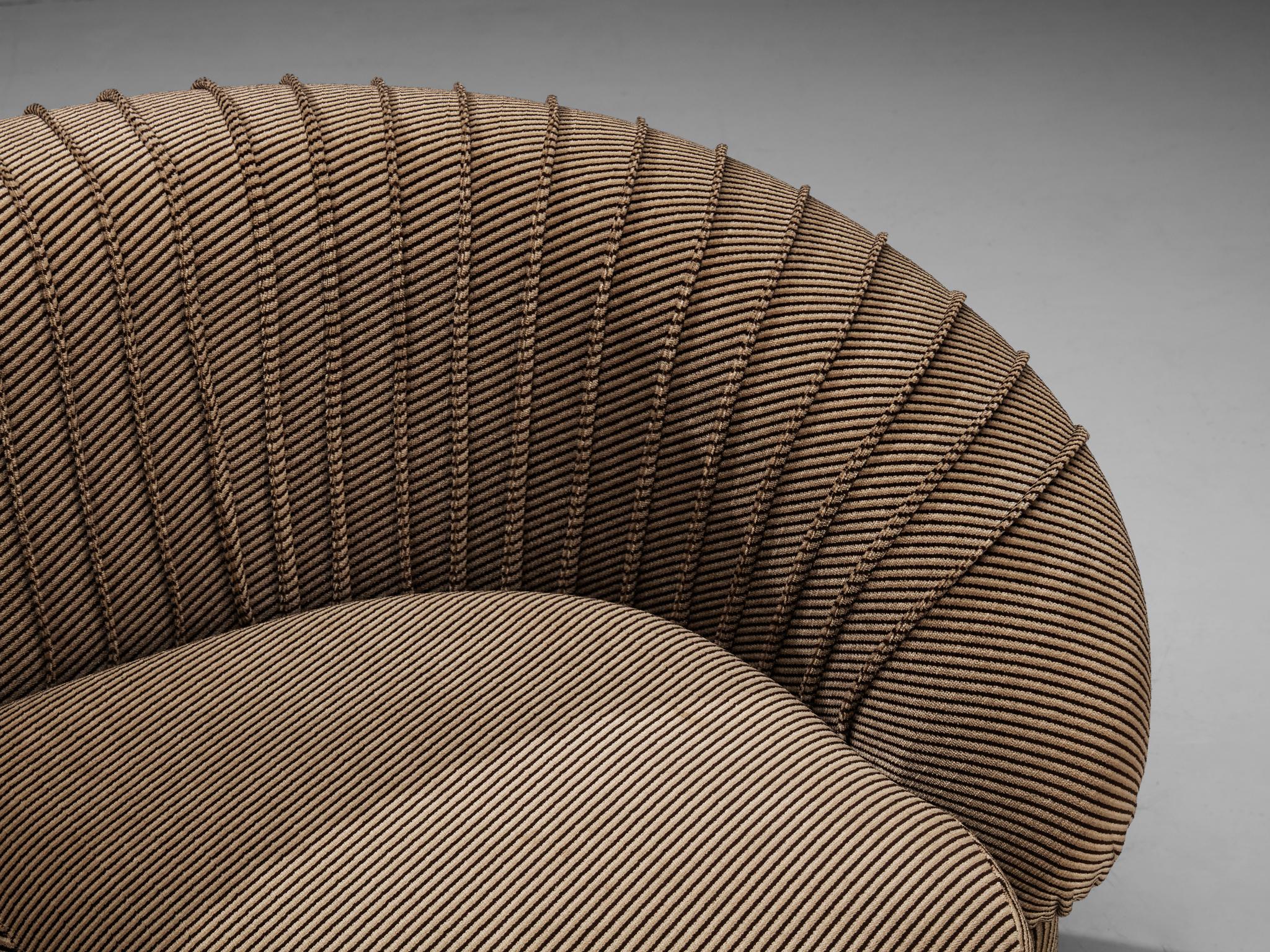 Characteristic Italian Sofa in Striped Sand Upholstery 3