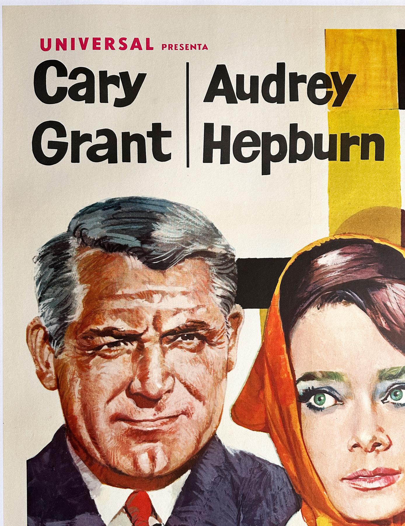 Charade R1969 Italian 2 Foglio Film Poster, Rodolfo Valcarenghi In Good Condition For Sale In Bath, Somerset