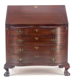 Charak Ball & Claw Mahogany 4 Drawers Drop Front Secretary Dresser MINT