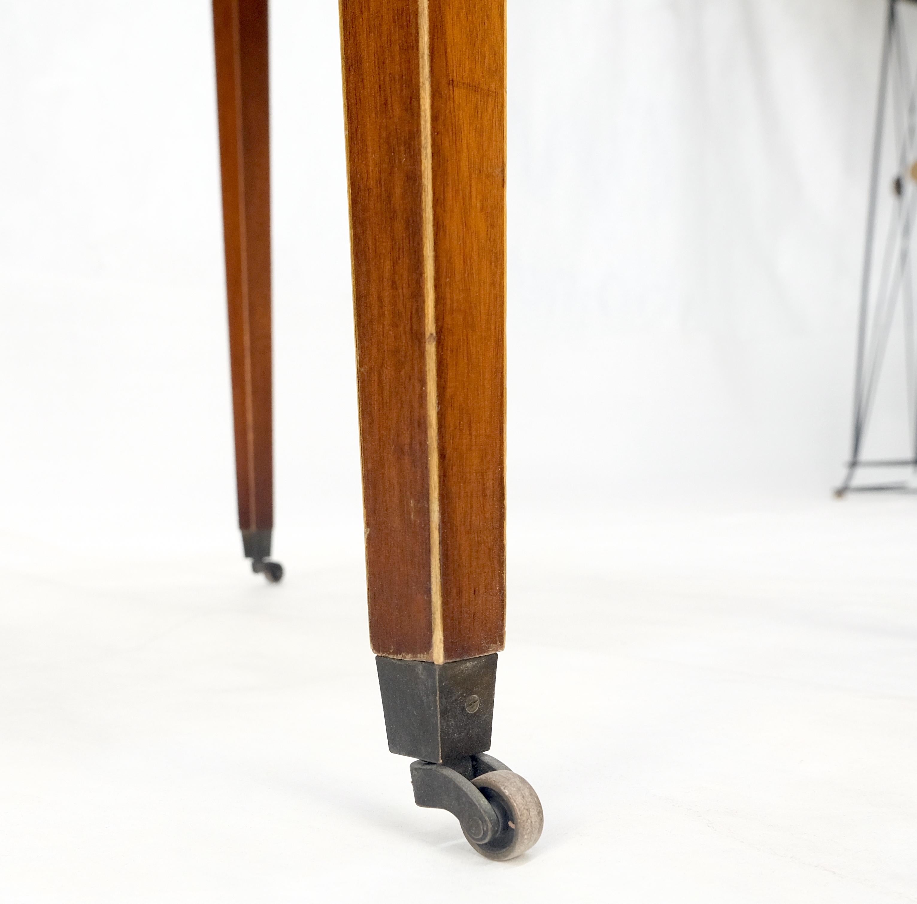 Lacquered Charak Banded Mahogany Hand Made Pembroke Drop Leaf Side End Lamp Table MINT For Sale