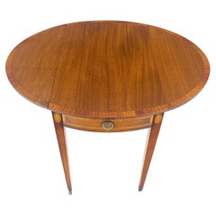 Charak Banded Mahogany Hand Made Pembroke Drop Leaf Side End Lamp Table MINT