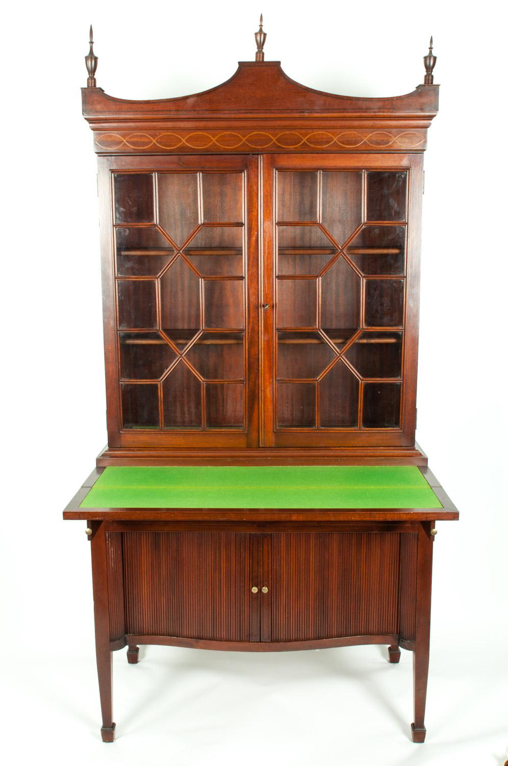 Charak Hand-Carved Mahogany Wood Display Cabinet 11