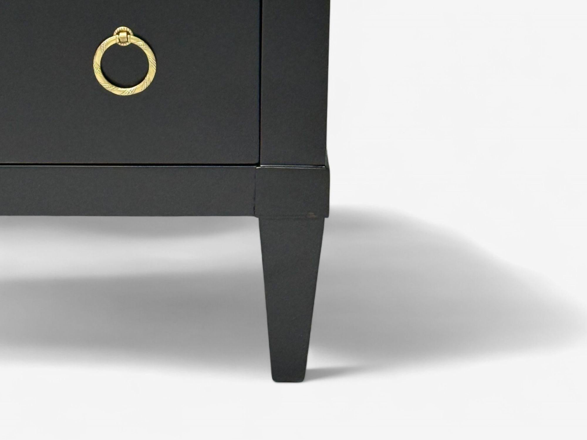 Charak, Hollywood Regency Style, Dresser, Black Painted Wood, Brass, USA, 1962 For Sale 4
