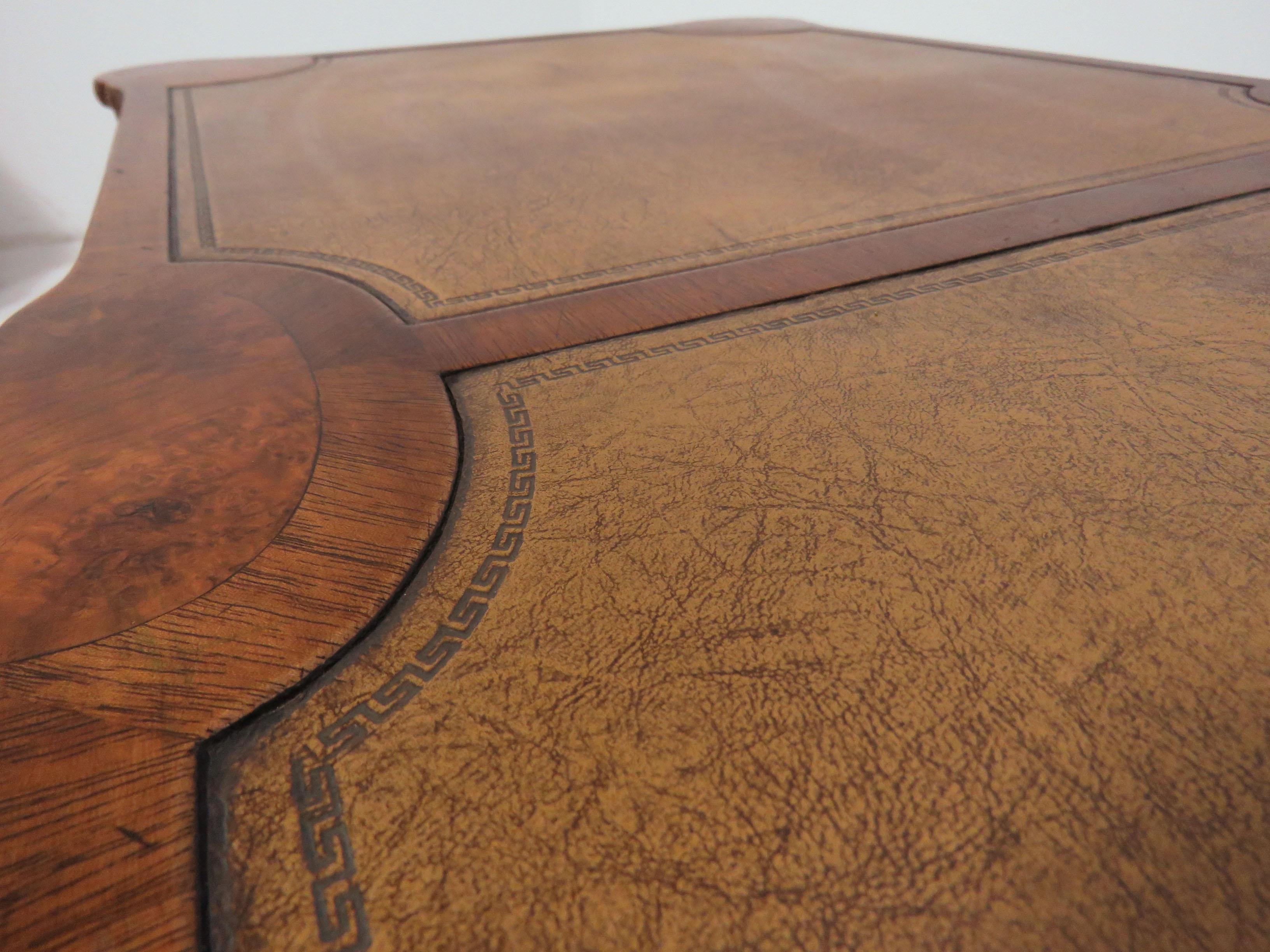 Charak Leather Topped Coffee Table in the Georgian Style, Dated 1937 2