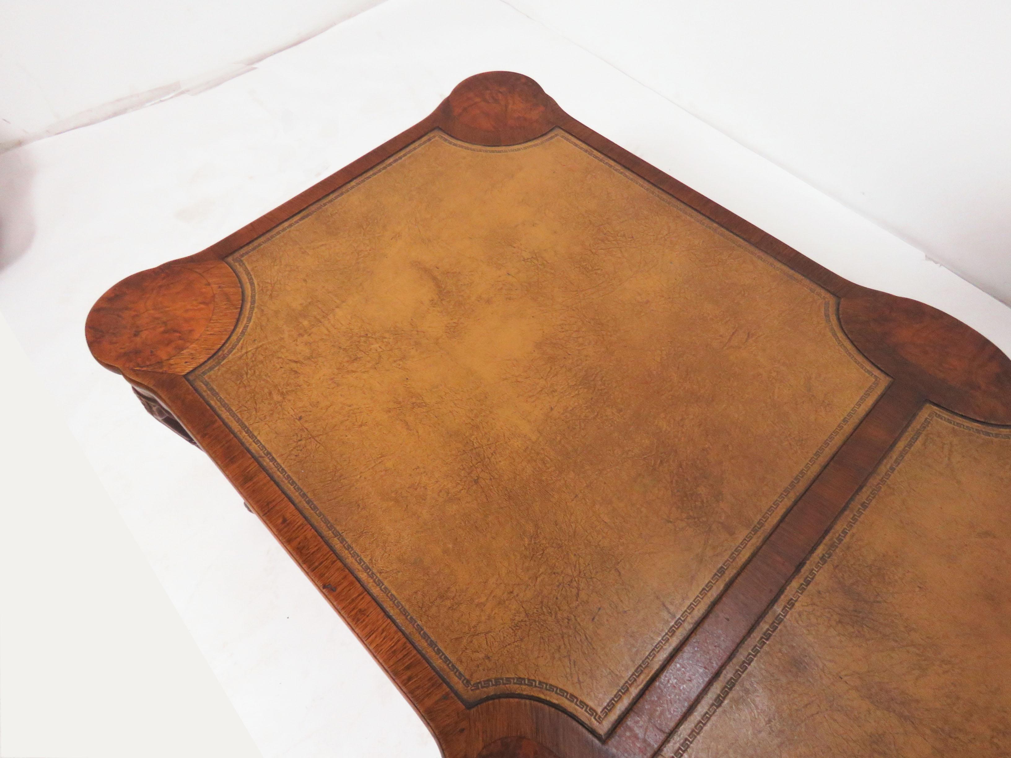 Charak Leather Topped Coffee Table in the Georgian Style, Dated 1937 3
