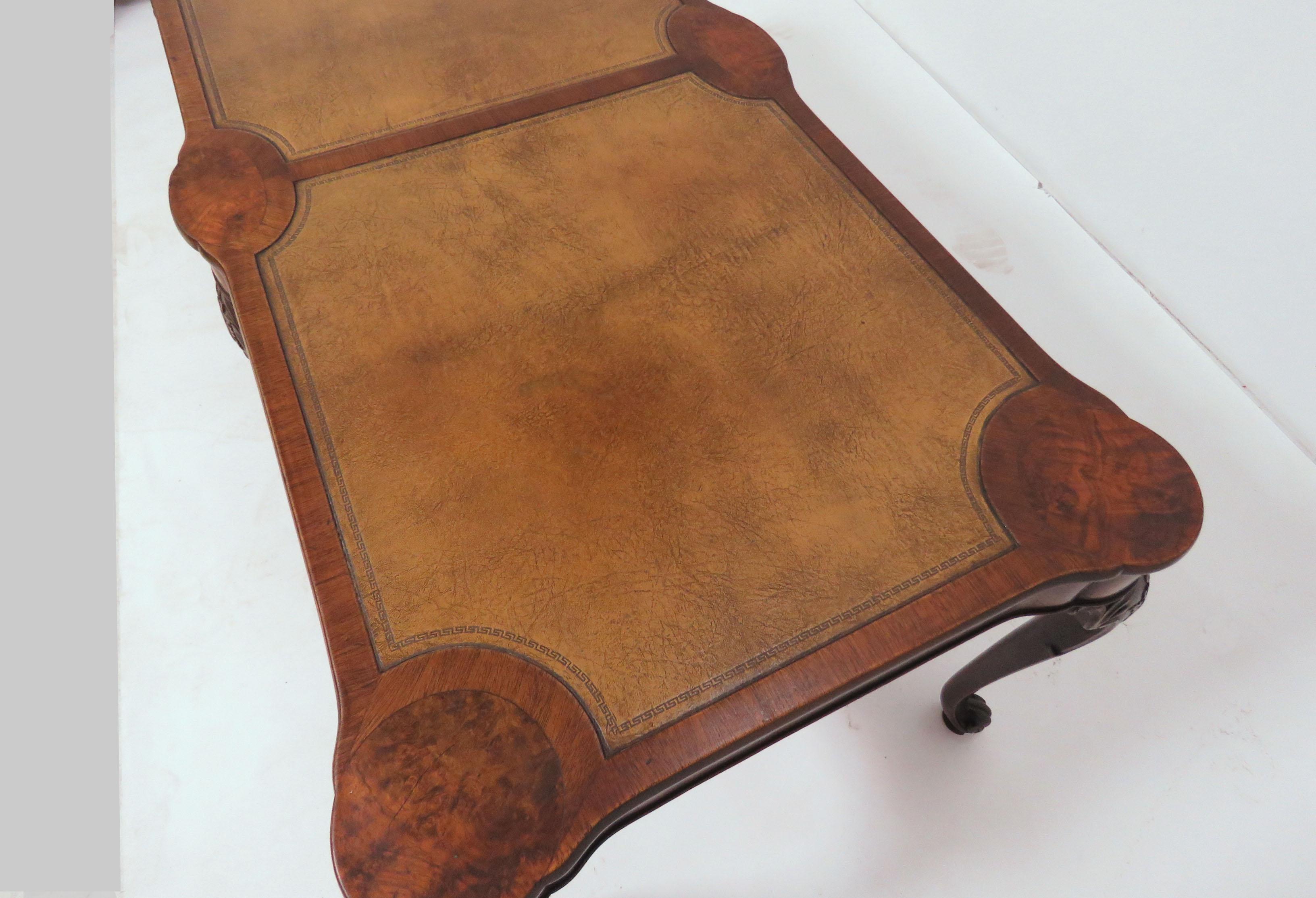 Charak Leather Topped Coffee Table in the Georgian Style, Dated 1937 4