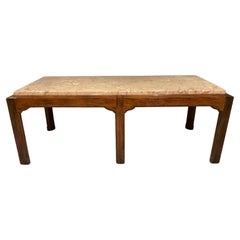 Vintage Charak Marble Top Coffee Table On Wood Base