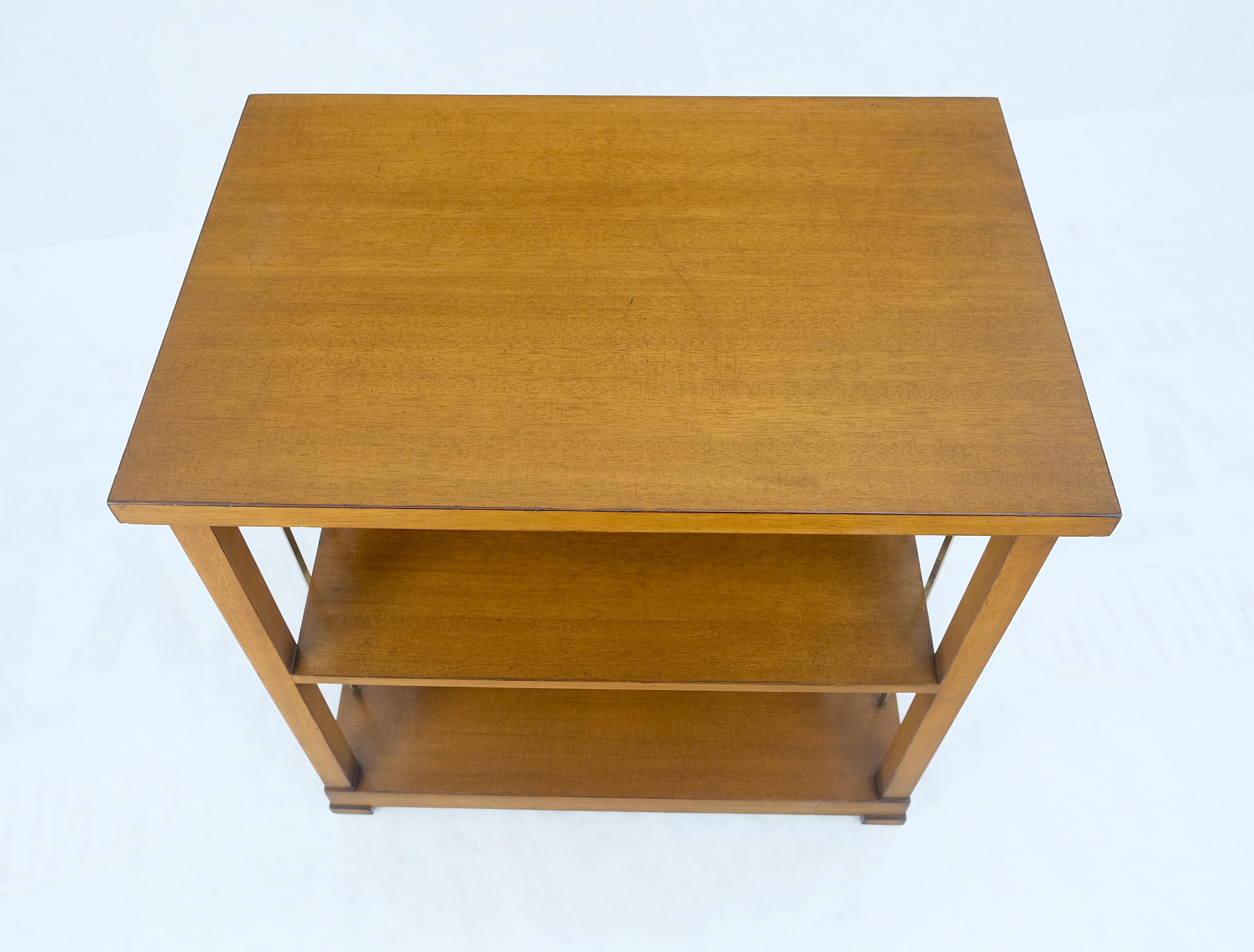 Lacquered Charak Mid Century Modern Mahogany & Brass Night stands End Side Table Parzinger For Sale